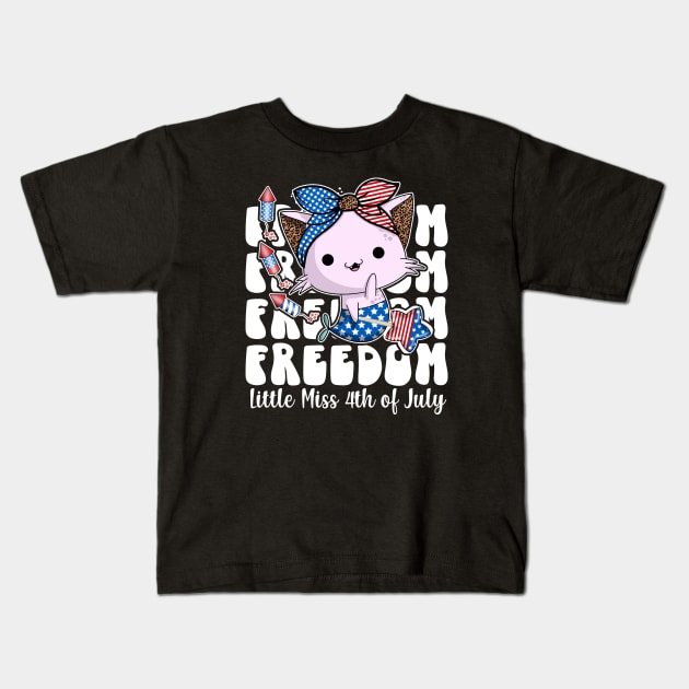 Little miss 4th of July Kids T-Shirt by Zedeldesign